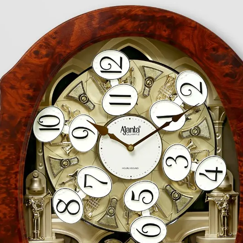 Ajanta Plastic Abstract Wall Clock Ivory