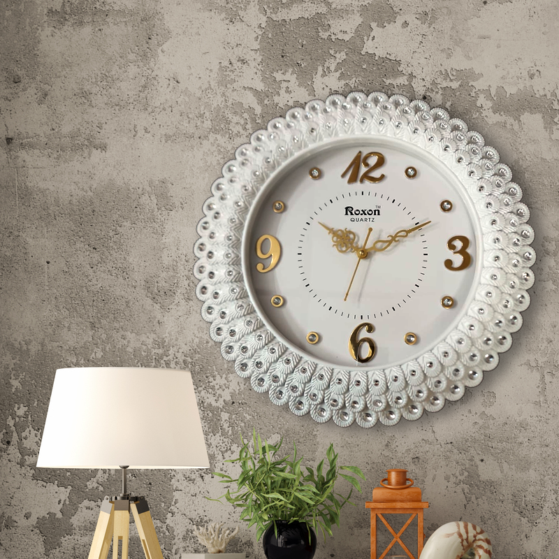 Diamonds in feather - Plastic Wall Clock- 20 inch