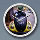 Plastic Wall Clock with Iconic Beetle Car printed on it.