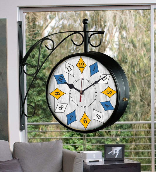 Double Sided Station Clock With Elegant numbers