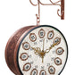 Double Sided Station Clock with Ethnic Feel