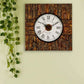Square Wooden Clock - Made From Tree Bark