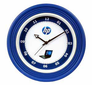 Plastic Customized Clock, 10 inch x 10 inch for Promotional Branding .