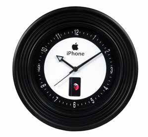 Plastic Customized Clock, 10 inch x 10 inch for Promotional Branding .Black.