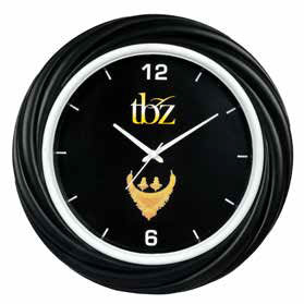 Corporate Custom Printed Logo Wall Clock, black