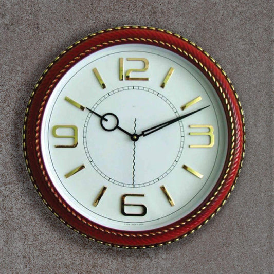 Large Plastic Wall Clock with Ethnic Border