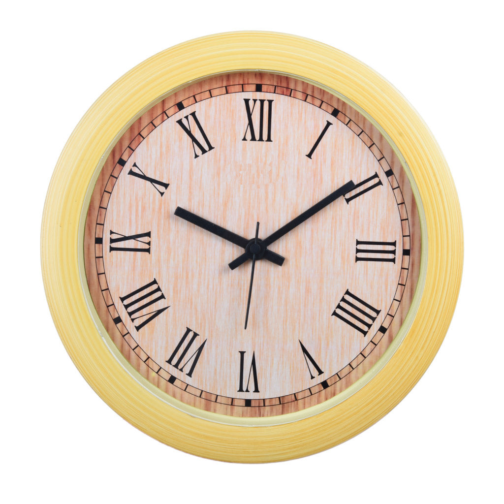 Wooden Colored Plastic Wall Clock